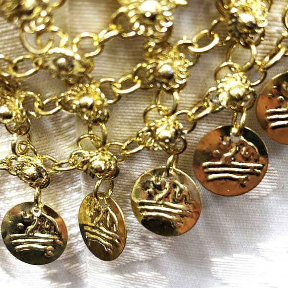 Belly Dance Gold Metal Boho Bra Y2K  NWT NOS - Picture 3 of 15